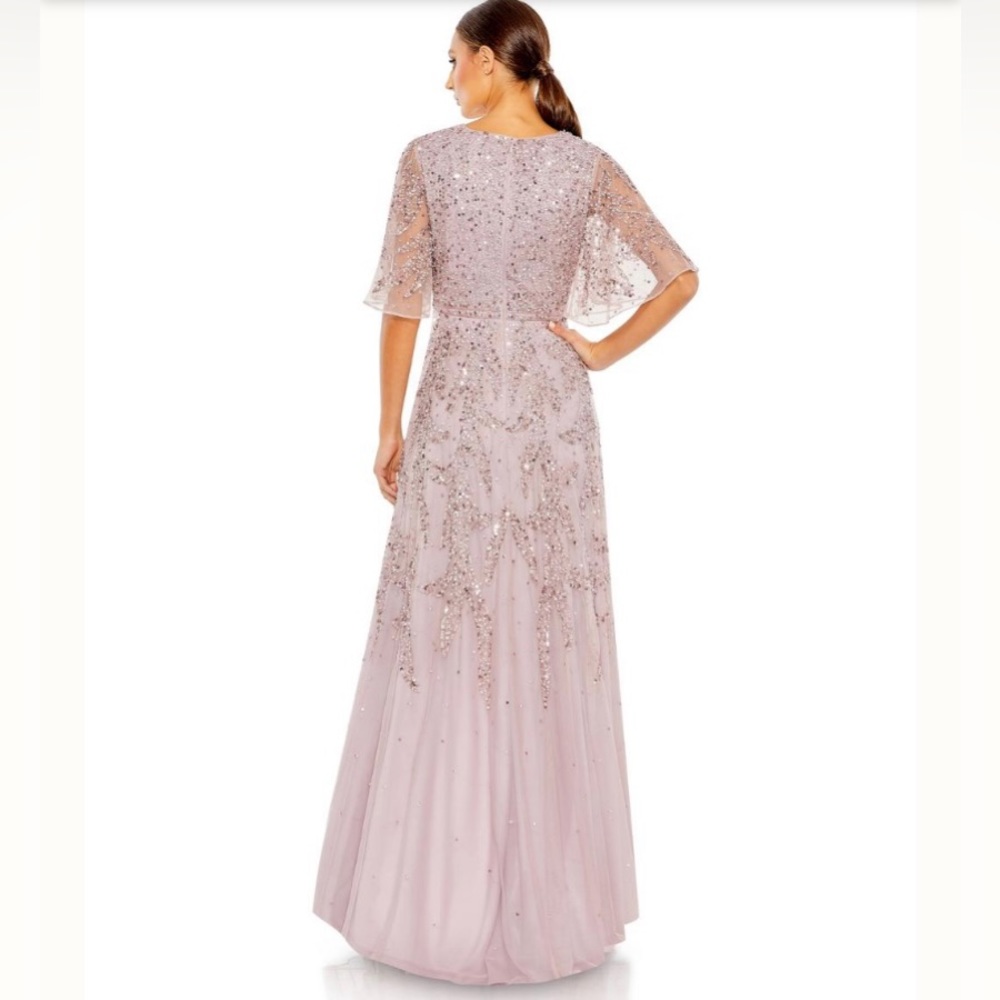 Mac Duggal SEQUINED BUTTERFLY SLEEVE HIGH LOW GOWN 93681 NWT (4)๐ด - Picture 2 of 13
